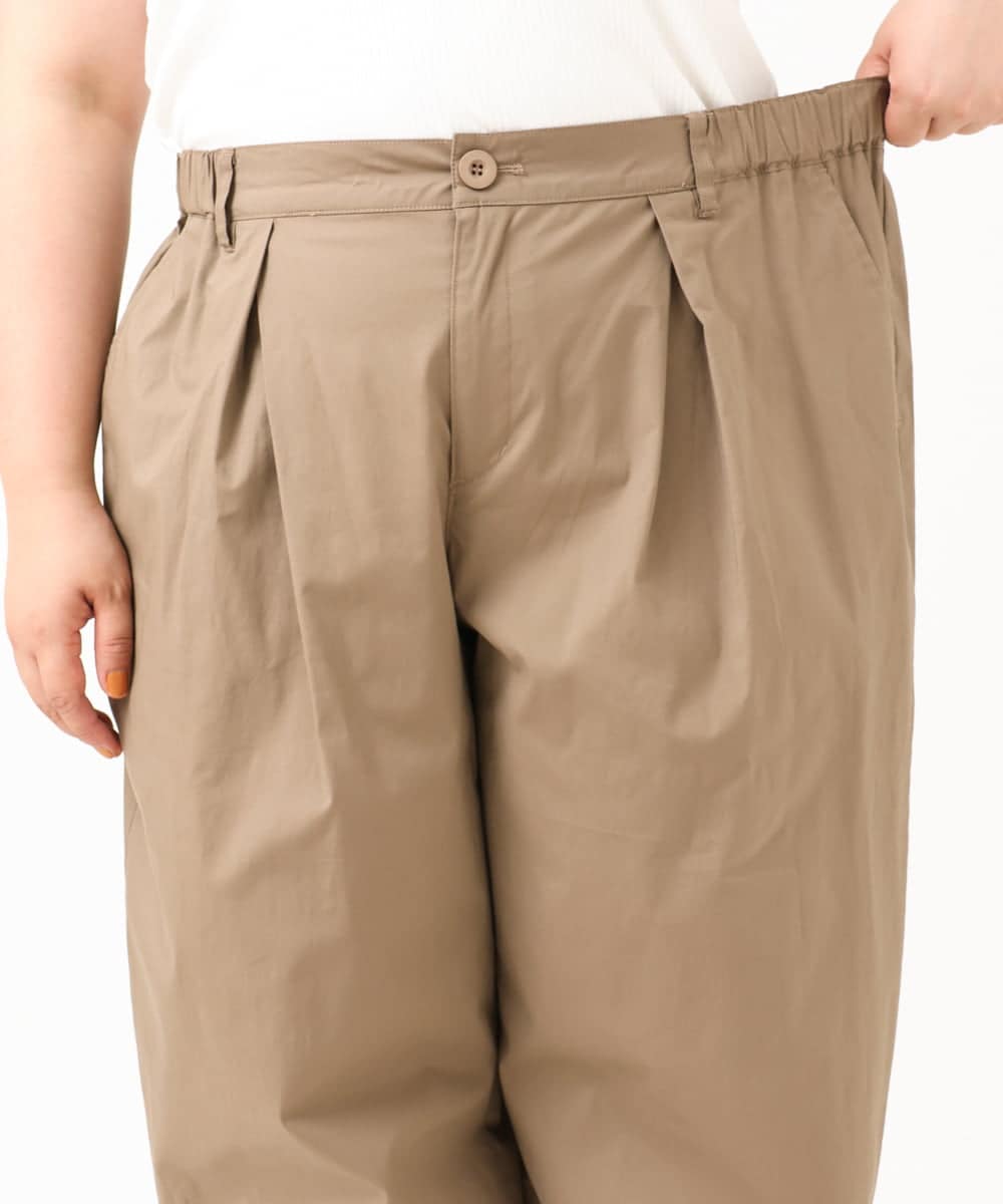 OLLIV36119 eur3(エウルキューブ) 【大きいサイズ】タックパンツ モカ(84)