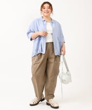 OLLIV36119 eur3(エウルキューブ) 【大きいサイズ】タックパンツ モカ(84)