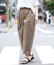 OLLIV36119 eur3(エウルキューブ) 【大きいサイズ】タックパンツ モカ(84)
