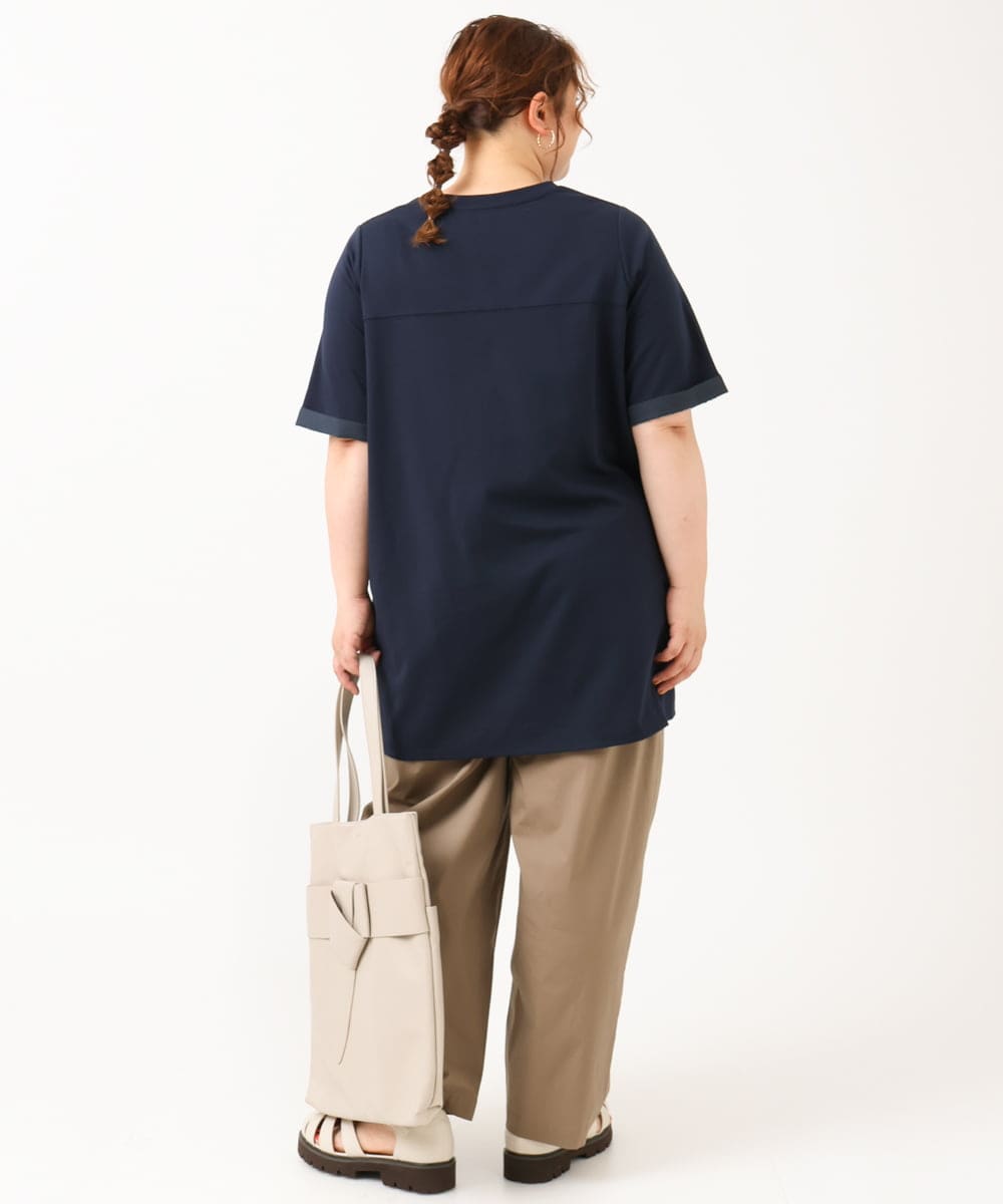 OLLIV36119 eur3(エウルキューブ) 【大きいサイズ】タックパンツ モカ(84)