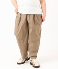 OLLIV36119 eur3(エウルキューブ) 【大きいサイズ】タックパンツ モカ(84)