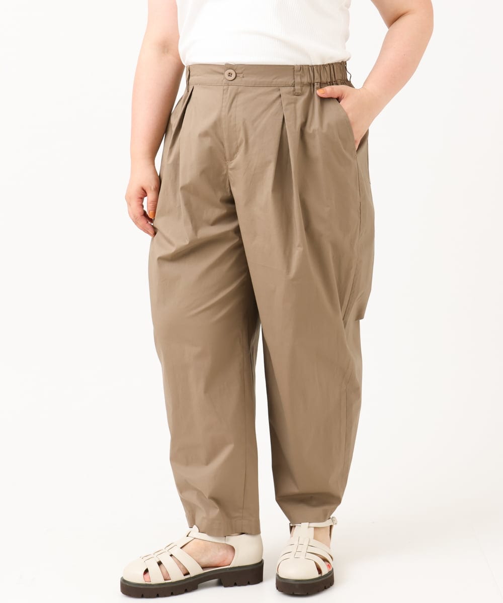 OLLIV36119 eur3(エウルキューブ) 【大きいサイズ】タックパンツ モカ(84)