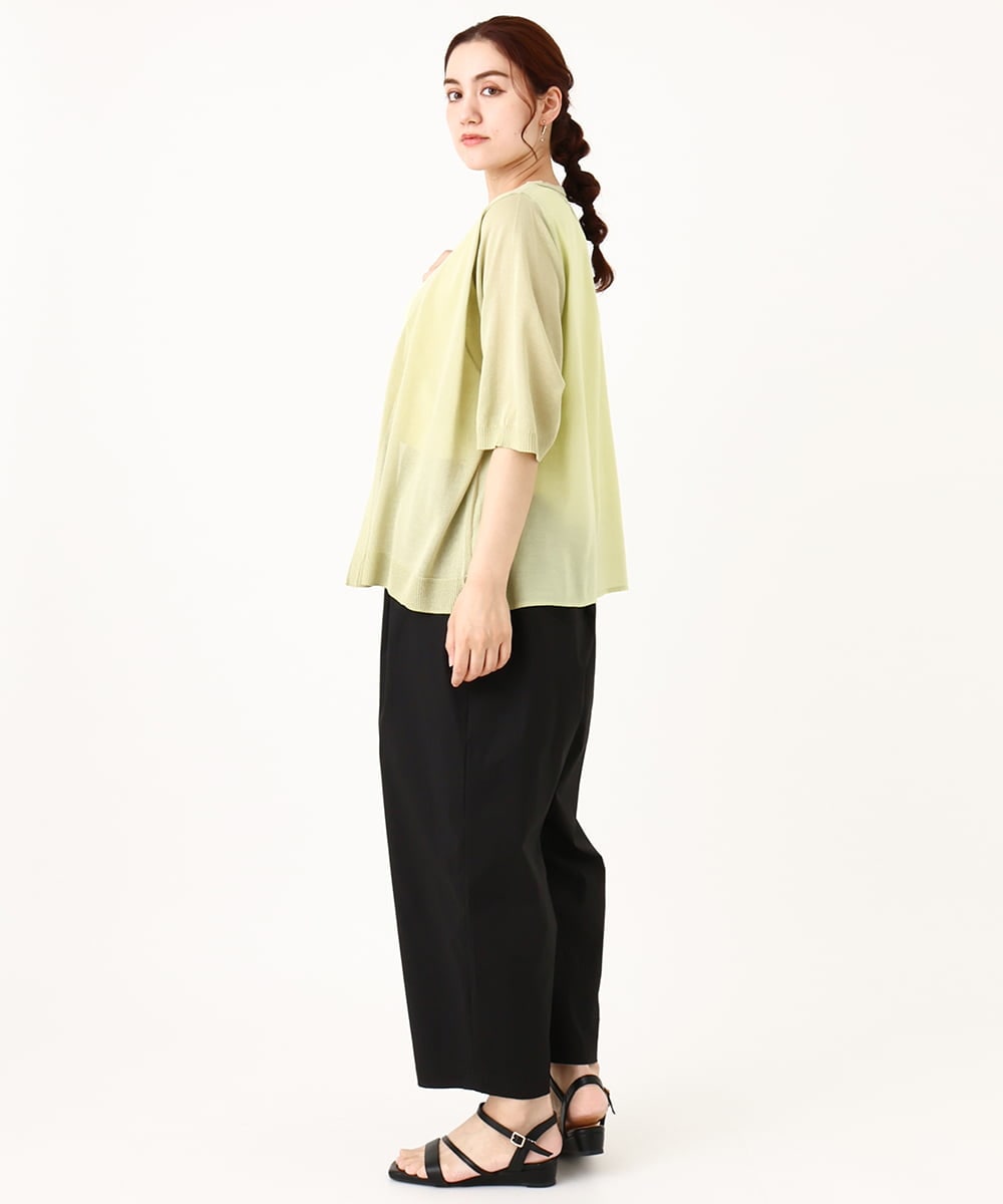 OLLIV36119 eur3(エウルキューブ) 【大きいサイズ】タックパンツ ブラック(94)