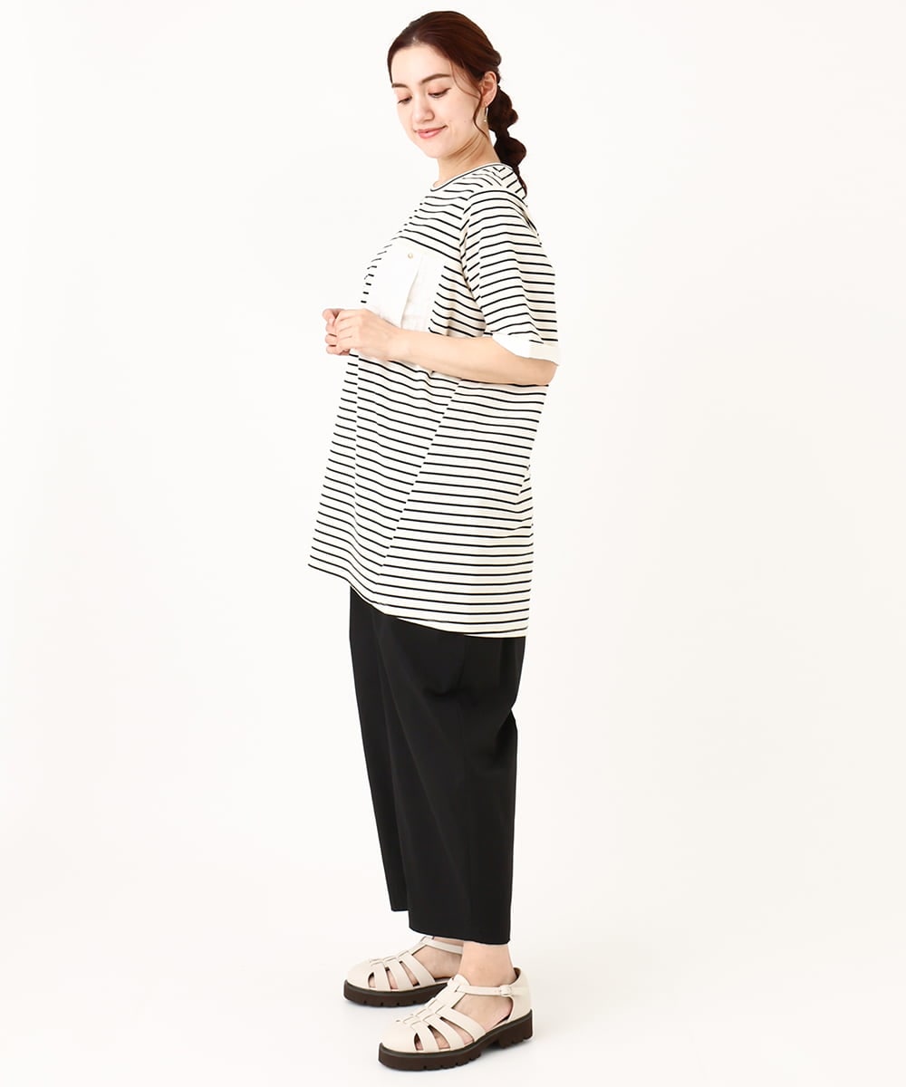 OLLIV36119 eur3(エウルキューブ) 【大きいサイズ】タックパンツ ブラック(94)