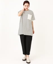 OLLIV36119 eur3(エウルキューブ) 【大きいサイズ】タックパンツ ブラック(94)