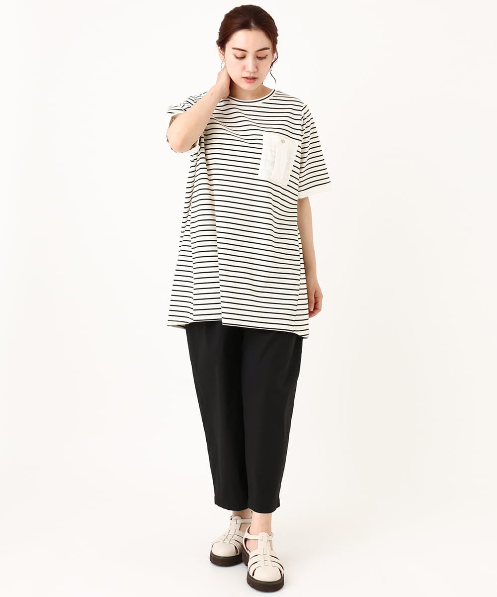 OLLIV36119 eur3(エウルキューブ) 【大きいサイズ】タックパンツ ブラック(94)