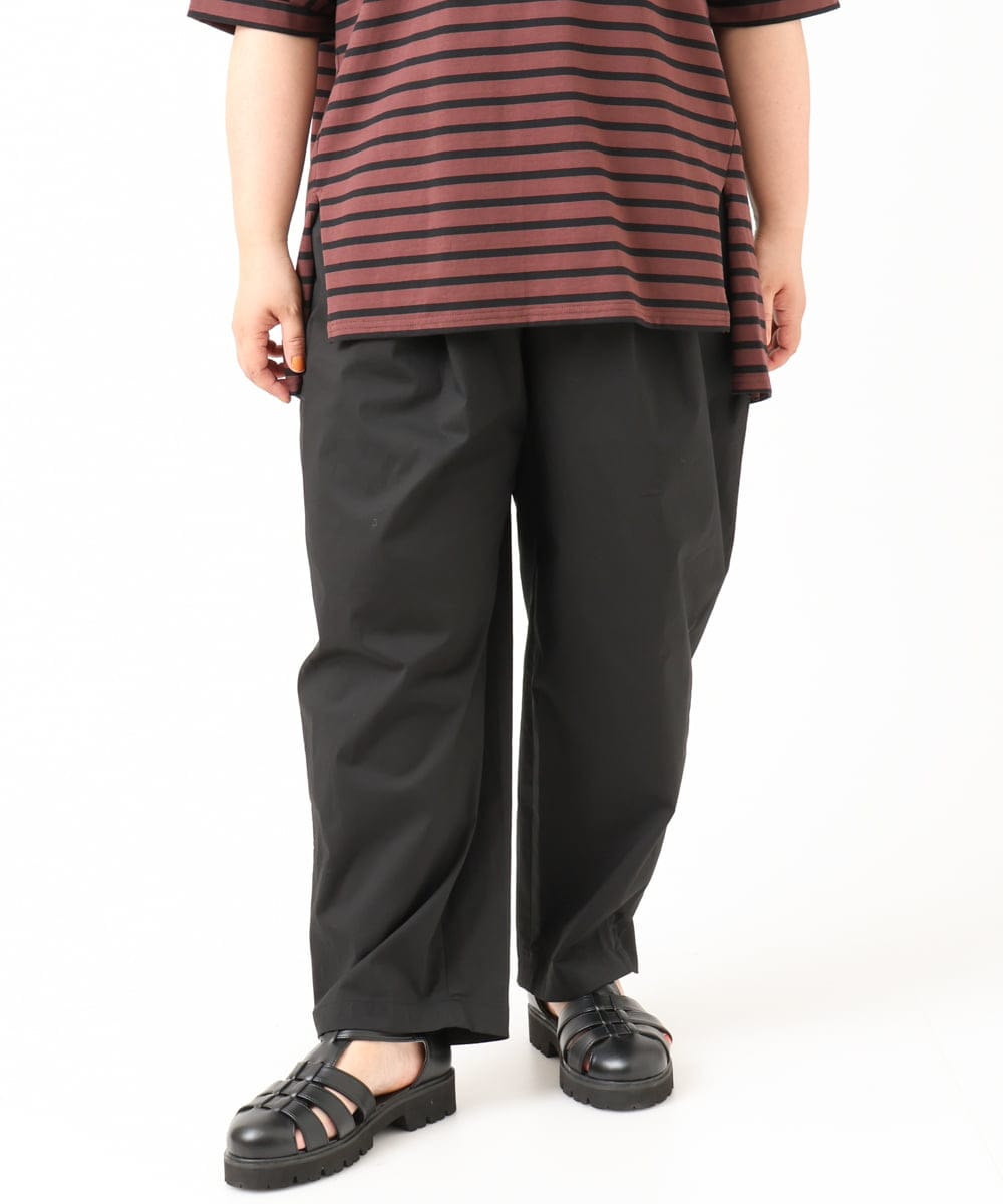 OLLIV36119 eur3(エウルキューブ) 【大きいサイズ】タックパンツ ブラック(94)