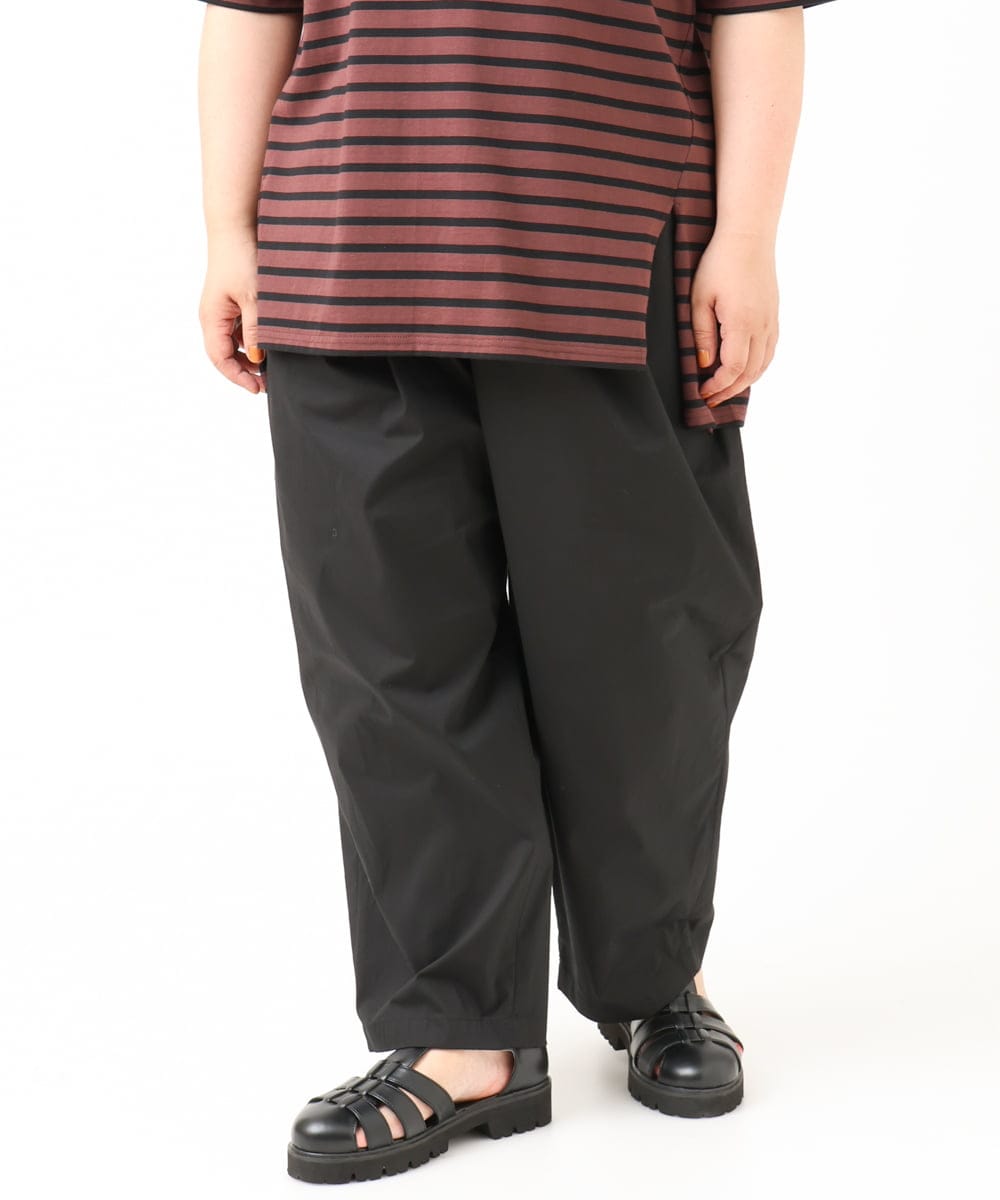 OLLIV36119 eur3(エウルキューブ) 【大きいサイズ】タックパンツ ブラック(94)