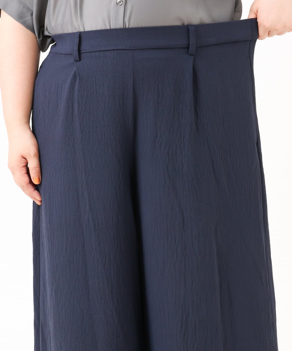 OLLIV38099 eur3(エウルキューブ) 【大きいサイズ】ドライヴィンテージワイドパンツ ネイビー(57)