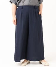 OLLIV38099 eur3(エウルキューブ) 【大きいサイズ】ドライヴィンテージワイドパンツ ネイビー(57)