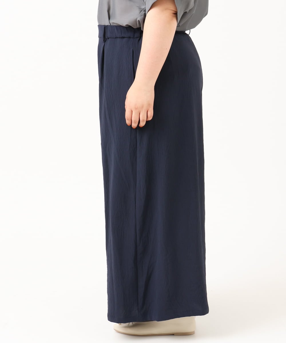 OLLIV38099 eur3(エウルキューブ) 【大きいサイズ】ドライヴィンテージワイドパンツ ネイビー(57)