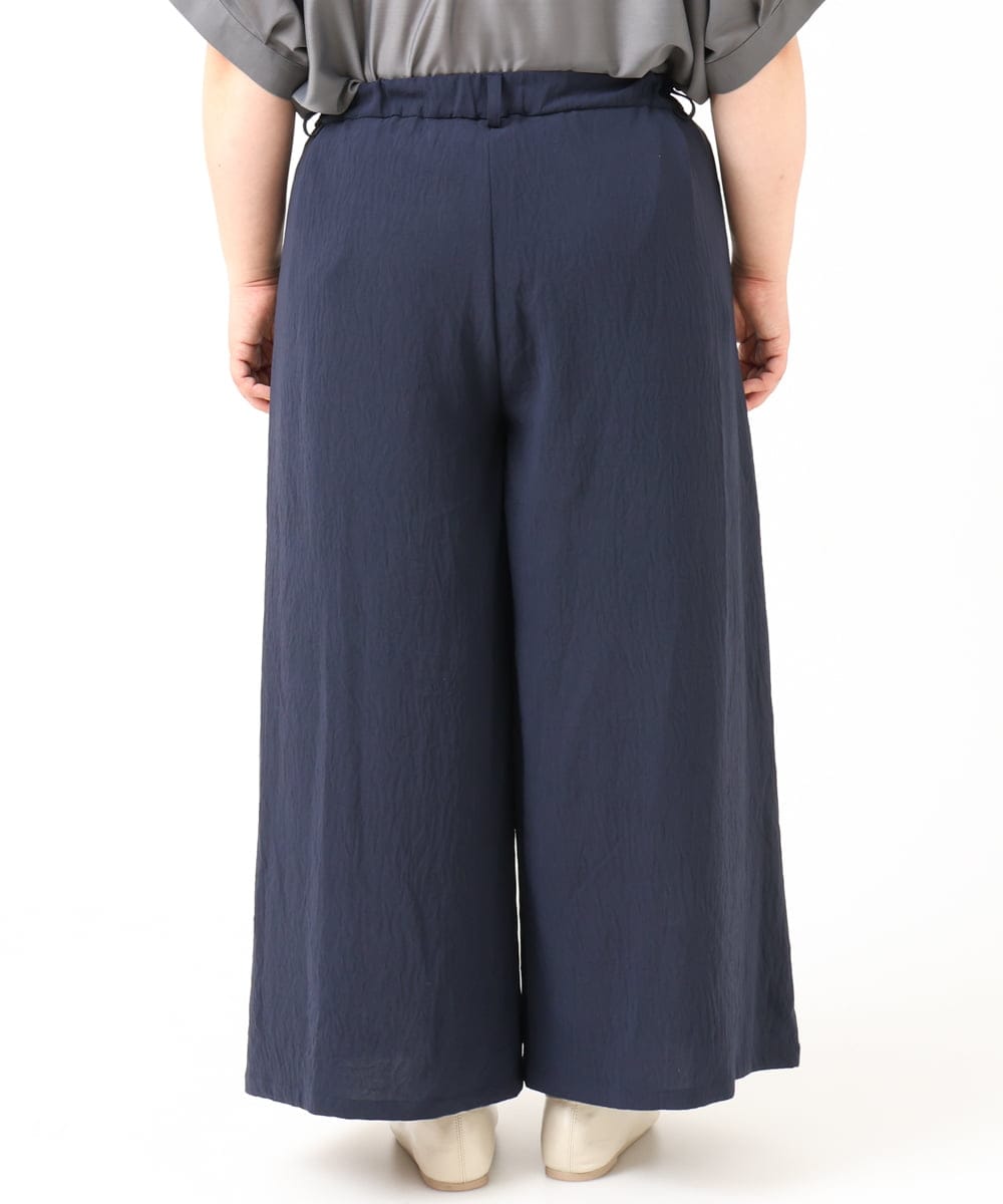 OLLIV38099 eur3(エウルキューブ) 【大きいサイズ】ドライヴィンテージワイドパンツ ネイビー(57)