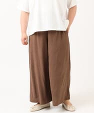 OLLIV38099 eur3(エウルキューブ) 【大きいサイズ】ドライヴィンテージワイドパンツ モカ(84)