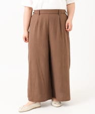 OLLIV38099 eur3(エウルキューブ) 【大きいサイズ】ドライヴィンテージワイドパンツ モカ(84)