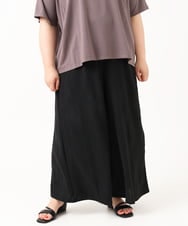 OLLIV38099 eur3(エウルキューブ) 【大きいサイズ】ドライヴィンテージワイドパンツ ブラック(94)