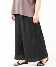 OLLIV38099 eur3(エウルキューブ) 【大きいサイズ】ドライヴィンテージワイドパンツ ブラック(94)