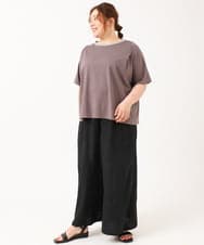 OLLIV38099 eur3(エウルキューブ) 【大きいサイズ】ドライヴィンテージワイドパンツ ブラック(94)