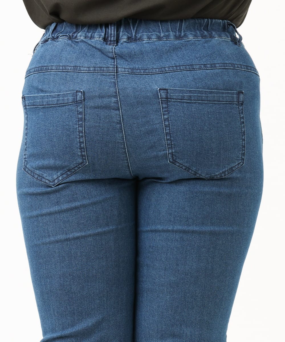 OLLIV39089 eur3(エウルキューブ) 【大きいサイズ/接触冷感】デニムレギンスパンツ ネイビー(57)