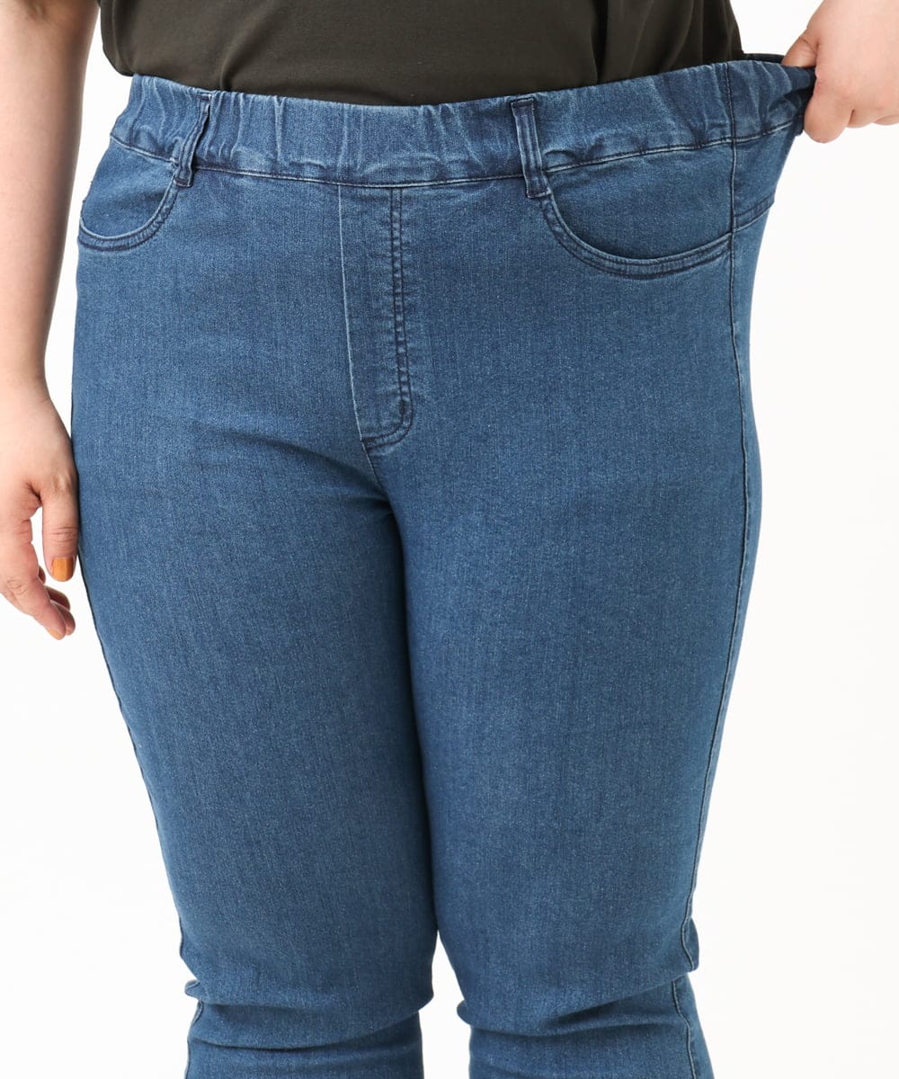 OLLIV39089 eur3(エウルキューブ) 【大きいサイズ/接触冷感】デニムレギンスパンツ ネイビー(57)