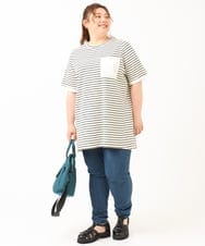 OLLIV39089 eur3(エウルキューブ) 【大きいサイズ/接触冷感】デニムレギンスパンツ ネイビー(57)