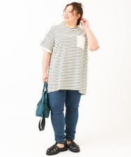 OLLIV39089 eur3(エウルキューブ) 【大きいサイズ/接触冷感】デニムレギンスパンツ ネイビー(57)