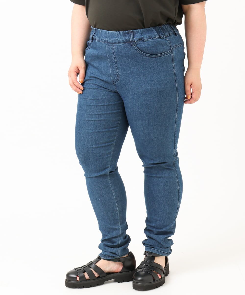 OLLIV39089 eur3(エウルキューブ) 【大きいサイズ/接触冷感】デニムレギンスパンツ ネイビー(57)