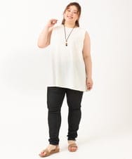 OLLIV39089 eur3(エウルキューブ) 【大きいサイズ/接触冷感】デニムレギンスパンツ ブラック(94)