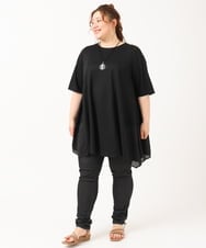OLLIV39089 eur3(エウルキューブ) 【大きいサイズ/接触冷感】デニムレギンスパンツ ブラック(94)