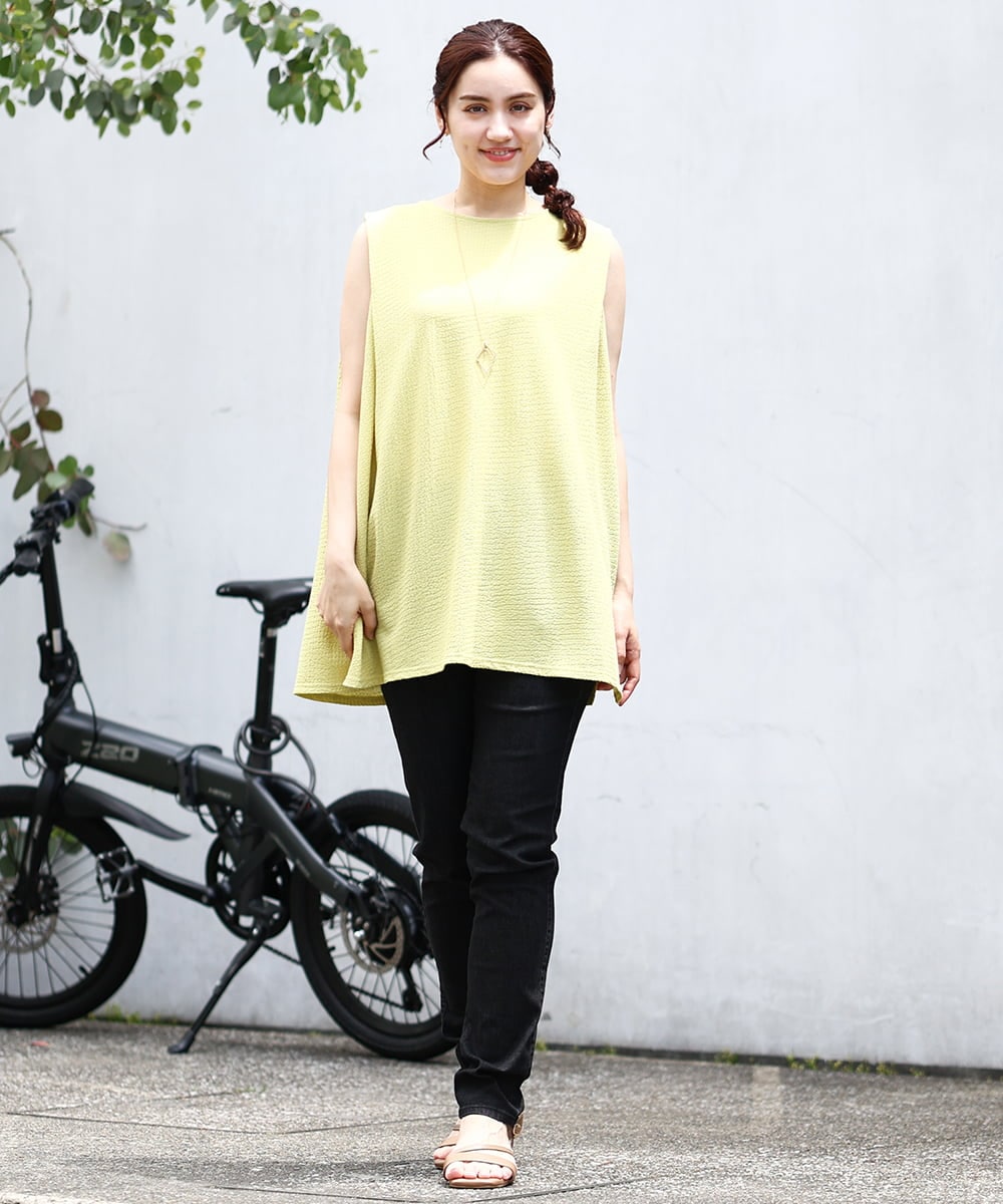 OLLIV39089 eur3(エウルキューブ) 【大きいサイズ/接触冷感】デニムレギンスパンツ ブラック(94)