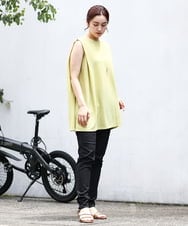 OLLIV39089 eur3(エウルキューブ) 【大きいサイズ/接触冷感】デニムレギンスパンツ ブラック(94)