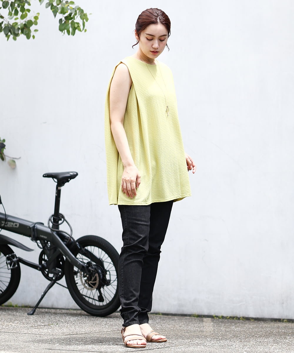 OLLIV39089 eur3(エウルキューブ) 【大きいサイズ/接触冷感】デニムレギンスパンツ ブラック(94)