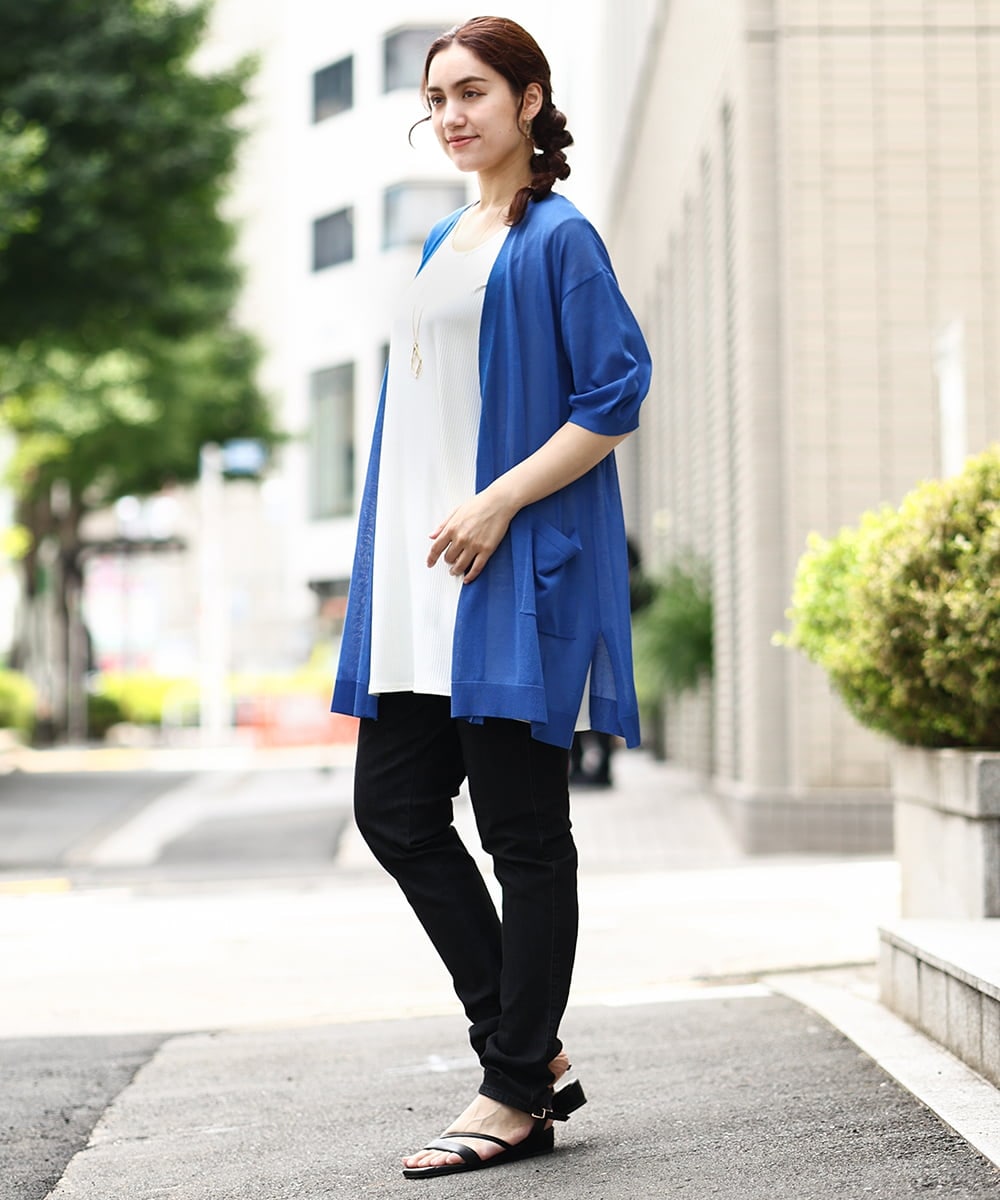 OLLIV39089 eur3(エウルキューブ) 【大きいサイズ/接触冷感】デニムレギンスパンツ ブラック(94)
