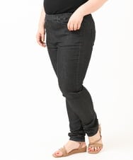 OLLIV39089 eur3(エウルキューブ) 【大きいサイズ/接触冷感】デニムレギンスパンツ ブラック(94)