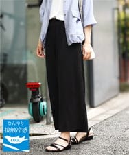 OLLIV40119 eur3(エウルキューブ) 【大きいサイズ/接触冷感】ラメラインパンツ ブラック(94)