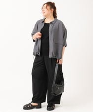 OLLIV40119 eur3(エウルキューブ) 【大きいサイズ/接触冷感】ラメラインパンツ ブラック(94)
