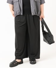 OLLIV40119 eur3(エウルキューブ) 【大きいサイズ/接触冷感】ラメラインパンツ ブラック(94)