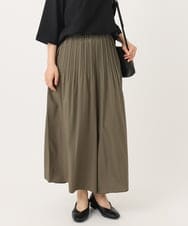 OLLJA01099 eur3(エウルキューブ) 【大きいサイズ】プリーツワイドパンツ カーキ(36)