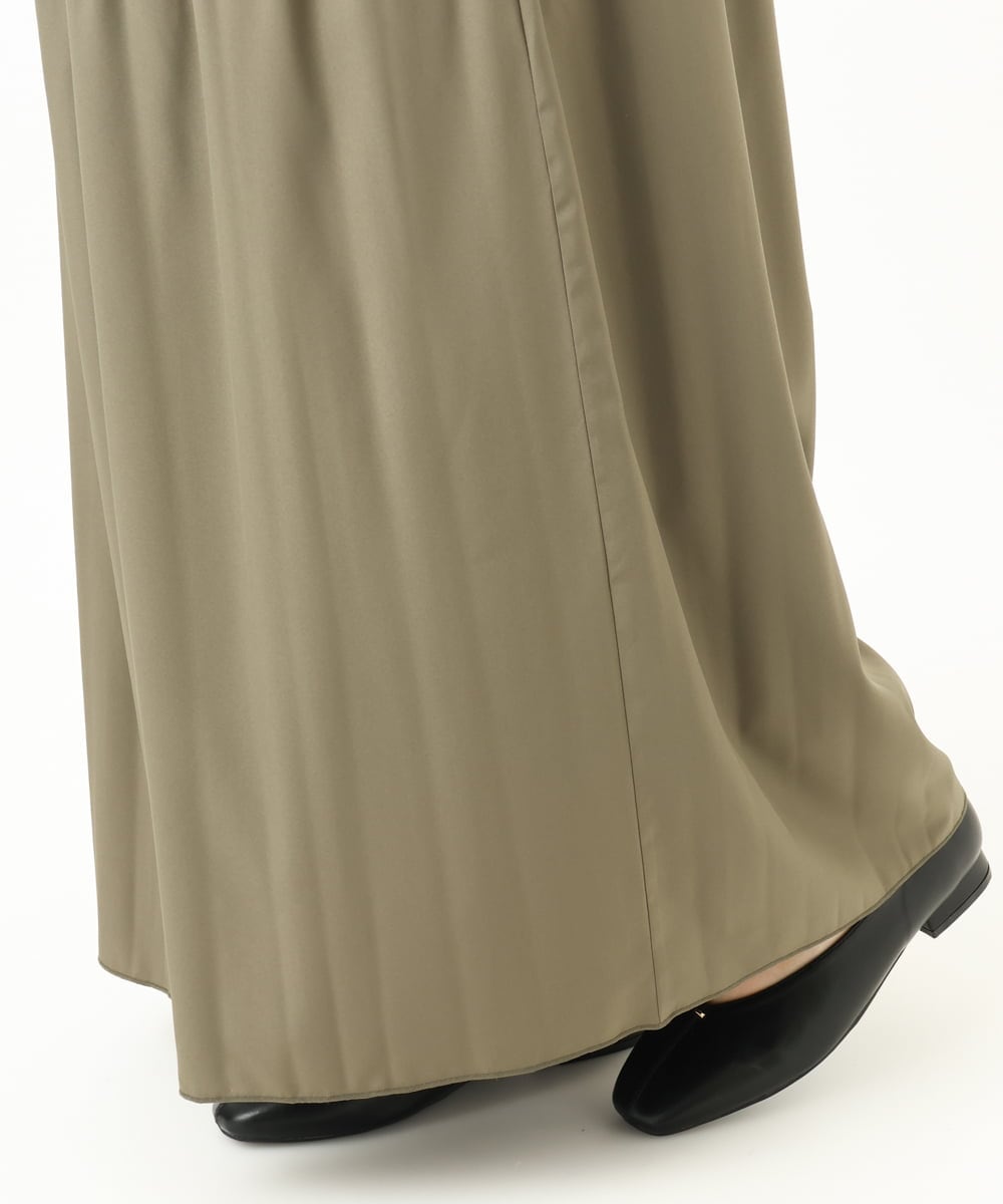 OLLJA01099 eur3(エウルキューブ) 【大きいサイズ】プリーツワイドパンツ カーキ(36)