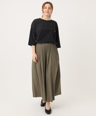 OLLJA01099 eur3(エウルキューブ) 【大きいサイズ】プリーツワイドパンツ カーキ(36)
