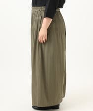 OLLJA01099 eur3(エウルキューブ) 【大きいサイズ】プリーツワイドパンツ カーキ(36)