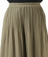 OLLJA01099 eur3(エウルキューブ) 【大きいサイズ】プリーツワイドパンツ カーキ(36)