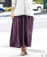 OLLJA01099 eur3(エウルキューブ) 【大きいサイズ】プリーツワイドパンツ パープル(63)