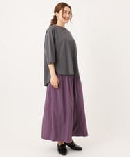 OLLJA01099 eur3(エウルキューブ) 【大きいサイズ】プリーツワイドパンツ パープル(63)