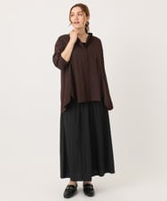 OLLJA01099 eur3(エウルキューブ) 【大きいサイズ】プリーツワイドパンツ ブラック(94)