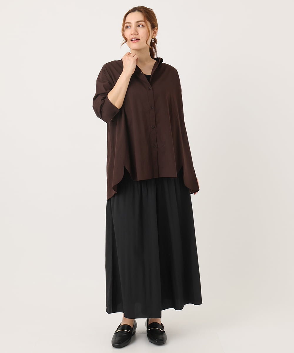 OLLJA01099 eur3(エウルキューブ) 【大きいサイズ】プリーツワイドパンツ ブラック(94)