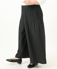 OLLJA01099 eur3(エウルキューブ) 【大きいサイズ】プリーツワイドパンツ ブラック(94)