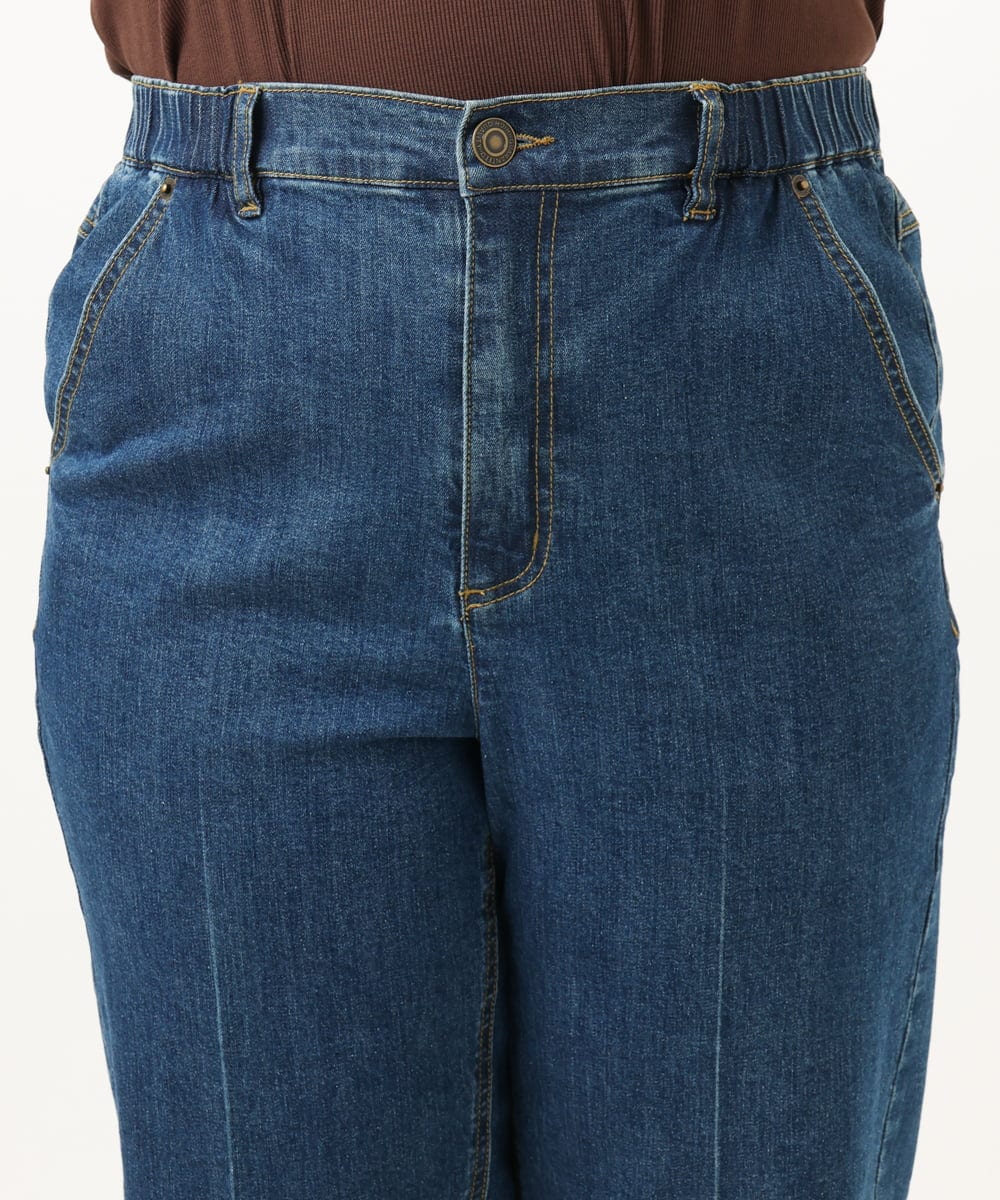 OLLJA08109 eur3(エウルキューブ) 【大きいサイズ】ストレッチストレートデニム ブルー(55)