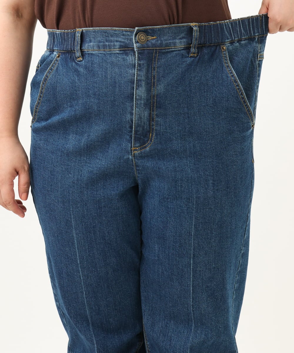 OLLJA08109 eur3(エウルキューブ) 【大きいサイズ】ストレッチストレートデニム ブルー(55)