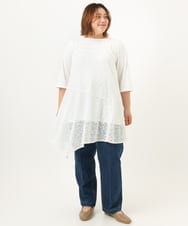 OLLJA08109 eur3(エウルキューブ) 【大きいサイズ】ストレッチストレートデニム ブルー(55)
