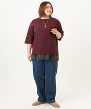 OLLJA08109 eur3(エウルキューブ) 【大きいサイズ】ストレッチストレートデニム ブルー(55)